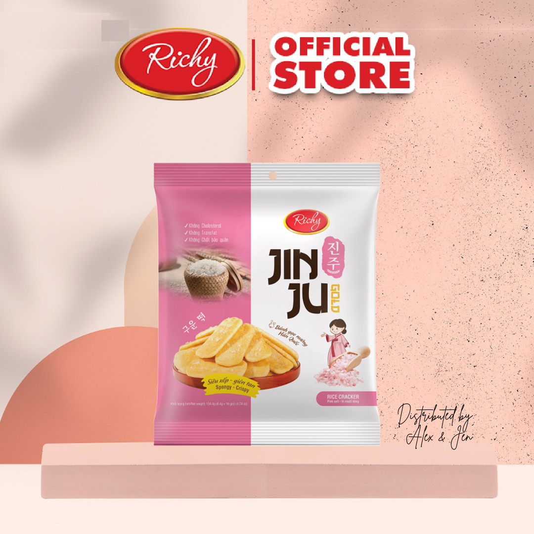 BÁNH GẠO JINJU MUỐI HỒNG - TÚI 134.4g