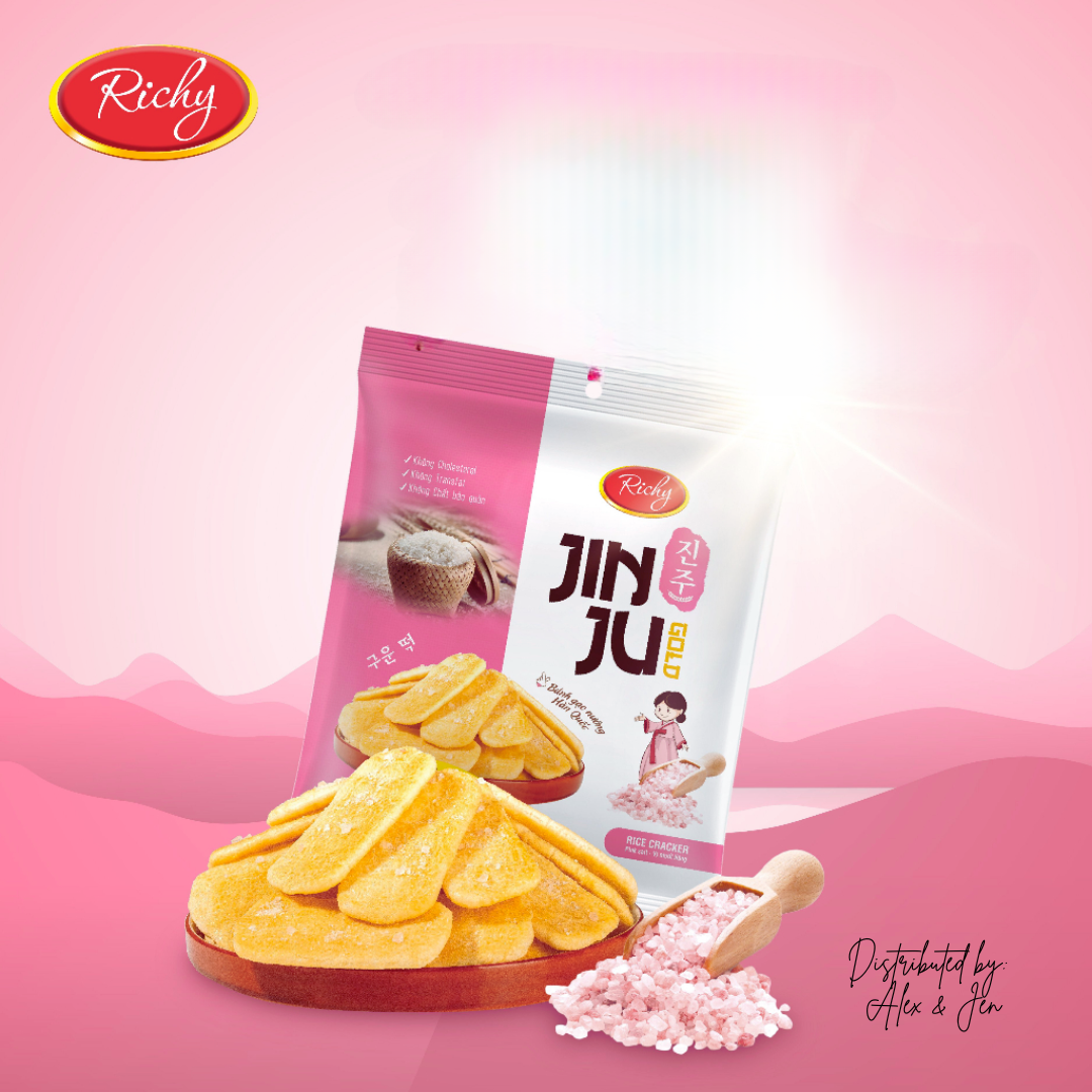 BÁNH GẠO JINJU MUỐI HỒNG - TÚI 134.4g