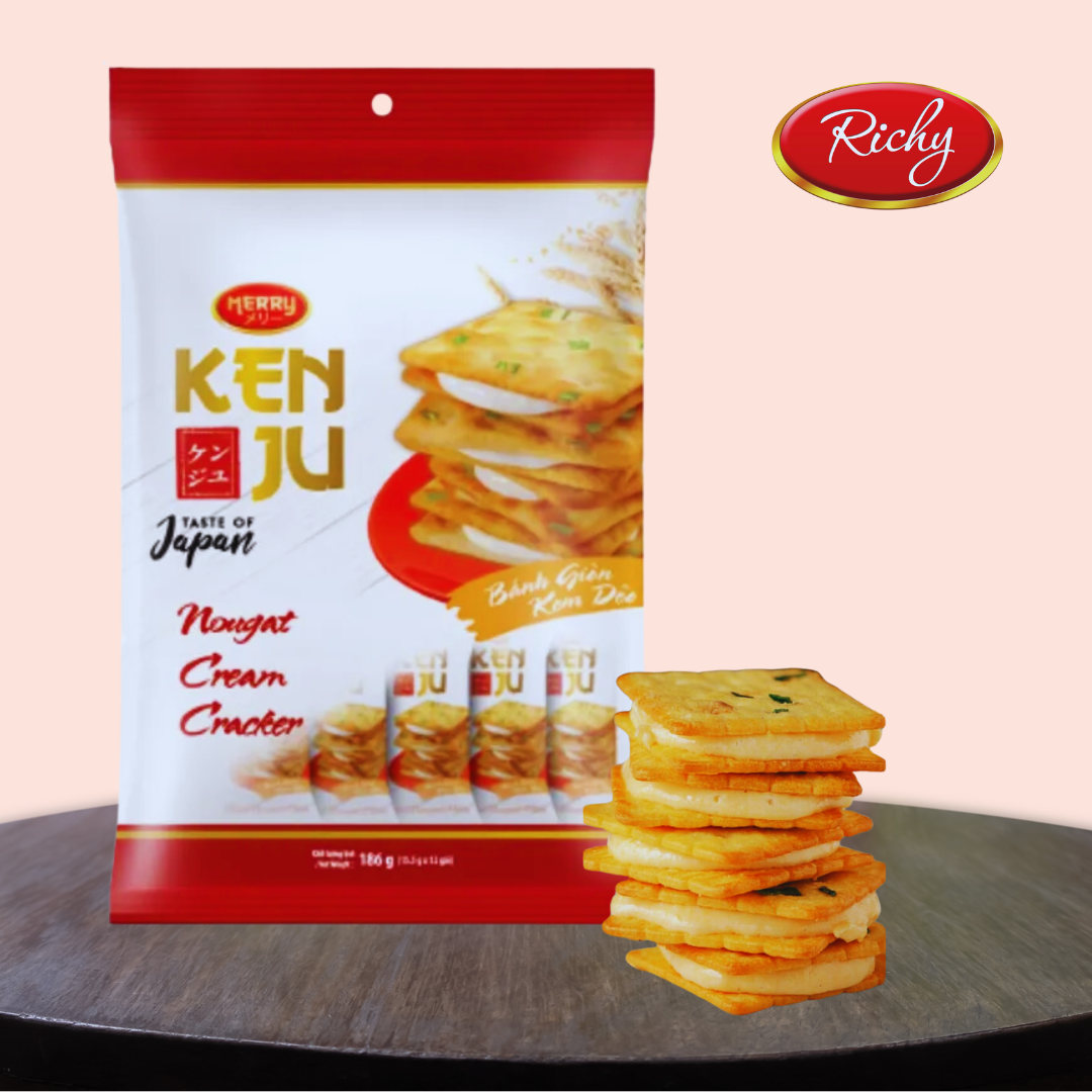 BÁNH QUY KENJU KEM DẺO HÀNH - TÚI 186g