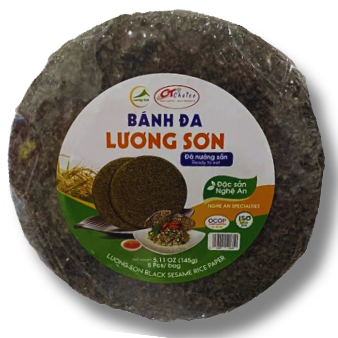 Luong Son Black Sesame Rice Paper | Bánh Đa Đô Lương đã nướng sẵn