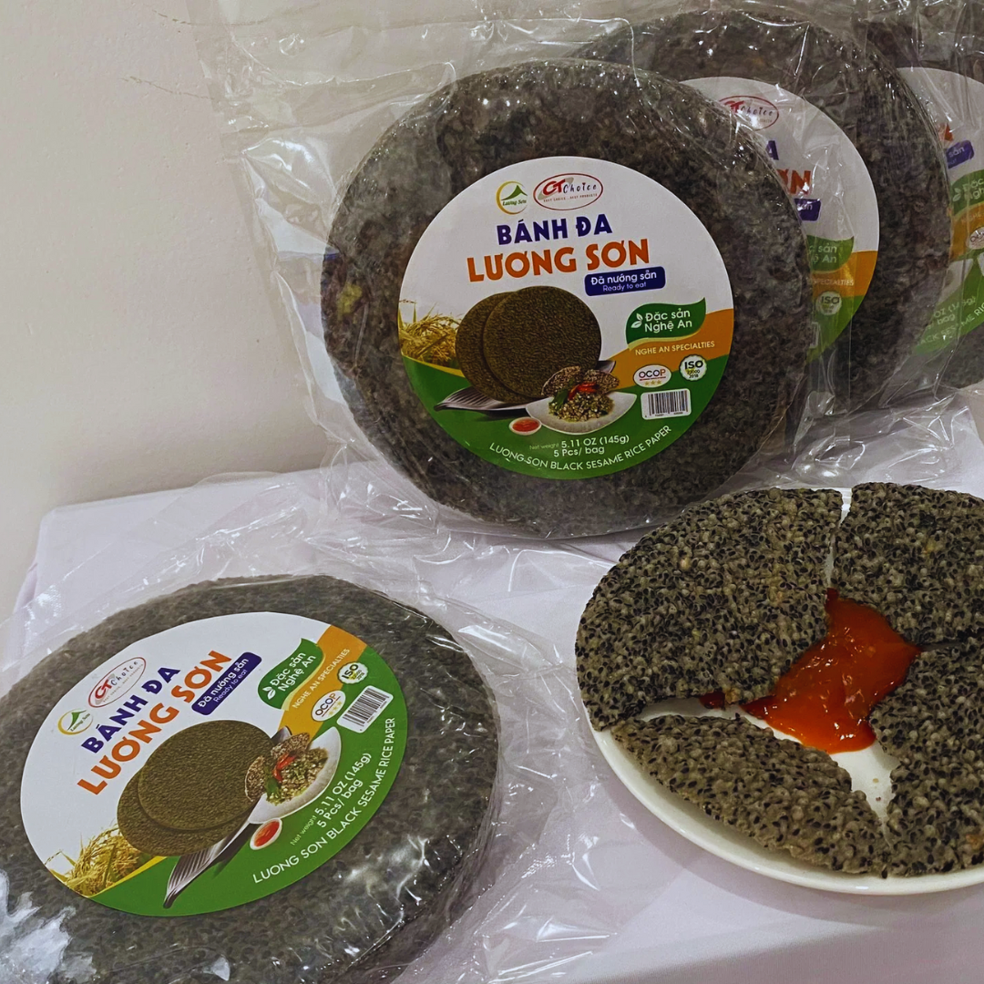 Luong Son Black Sesame Rice Paper | Bánh Đa Đô Lương đã nướng sẵn