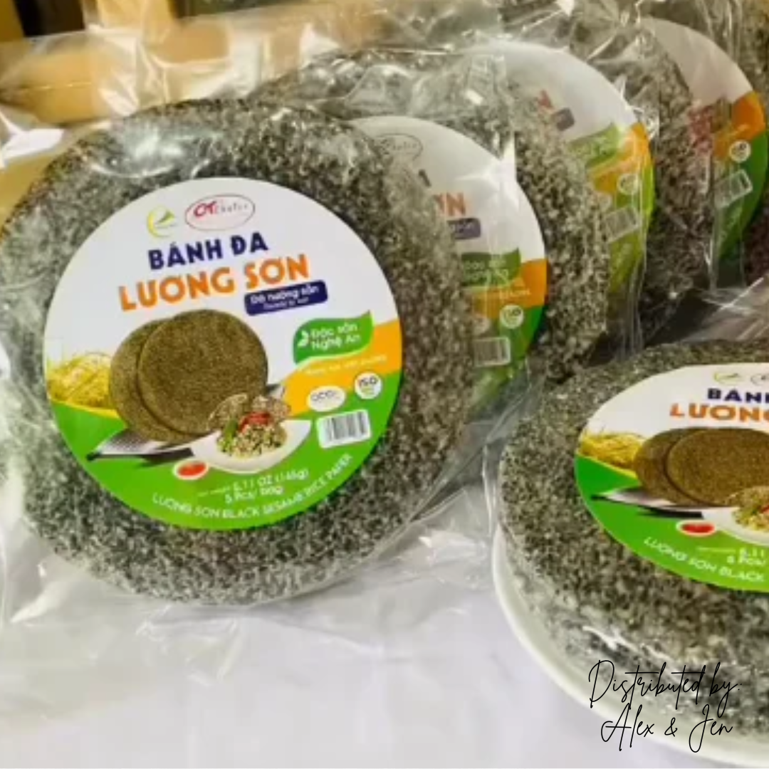 Luong Son Black Sesame Rice Paper | Bánh Đa Đô Lương đã nướng sẵn