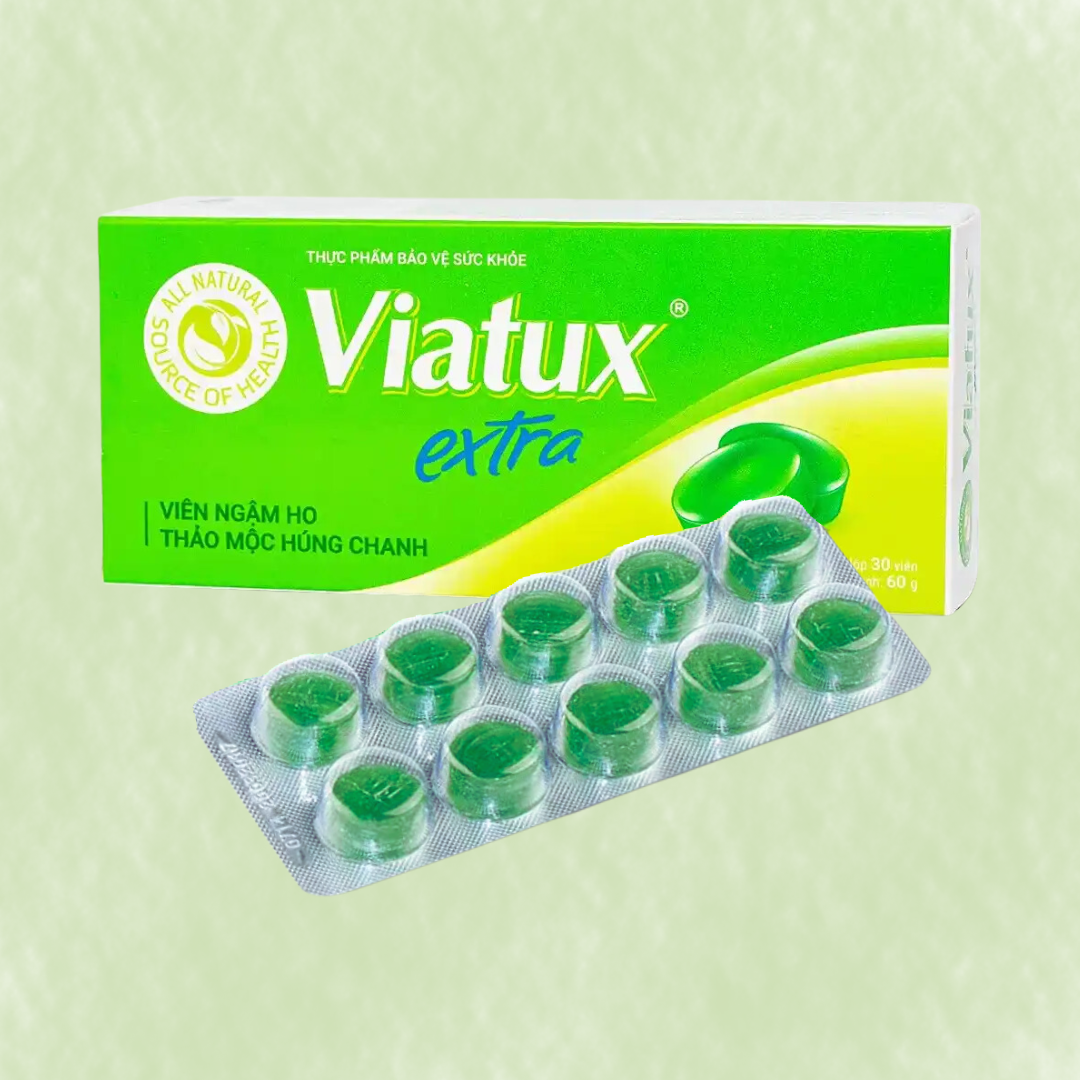 Herbal Lozenges Viatux extra zero sugar - Viên Ngậm Viatux không đường (Hộp/20 viên)