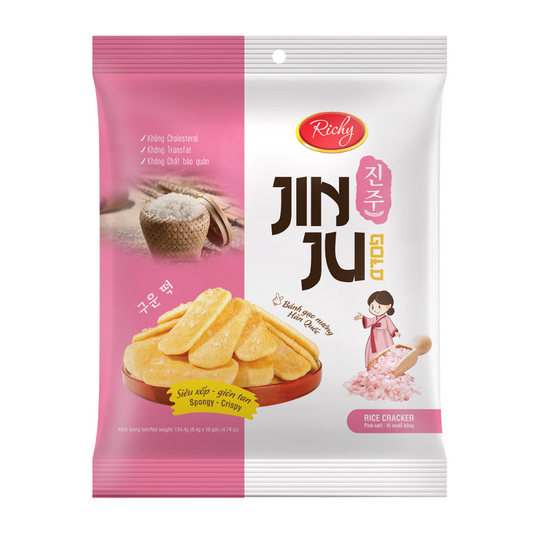 BÁNH GẠO JINJU MUỐI HỒNG - TÚI 134.4g