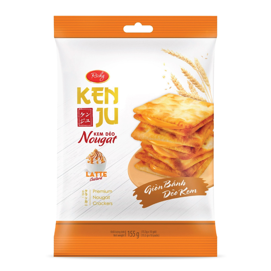 BÁNH QUY KENJU KEM DẺO LATTE - TÚI  155g